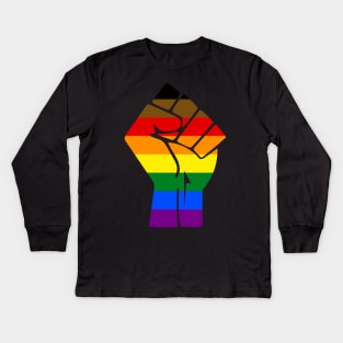 Black Lives Matter Fist LGBT People of Color Pride Plag Kids Long Sleeve T-Shirt